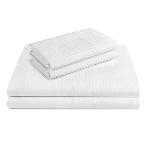 Grand Royal T250 Blend Woven Stripe, Twin Flat Sheet, 66x123 FS, Ecru